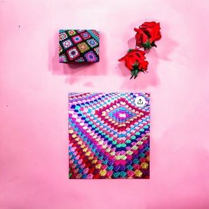 Handmade Roseanne hippie boho colorful blanket